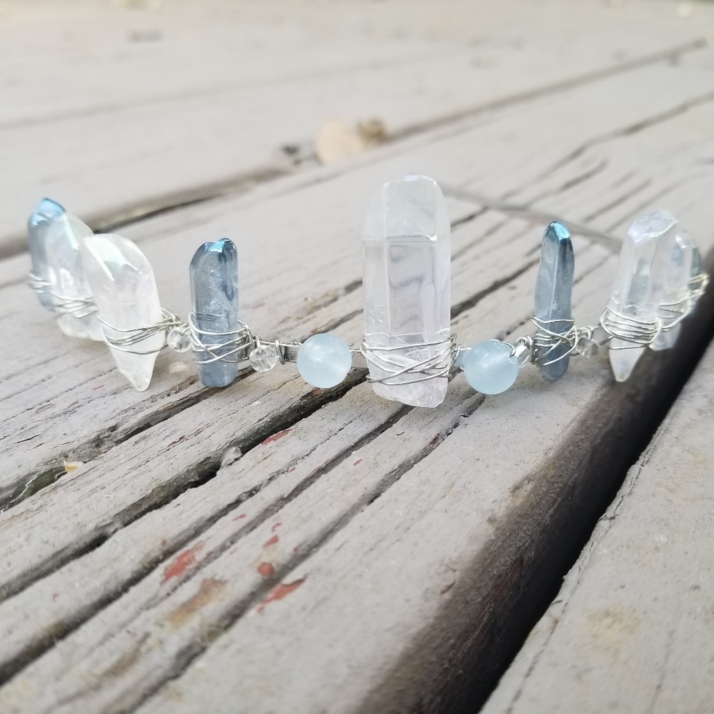 Raw crystal handmade renaissance tiara